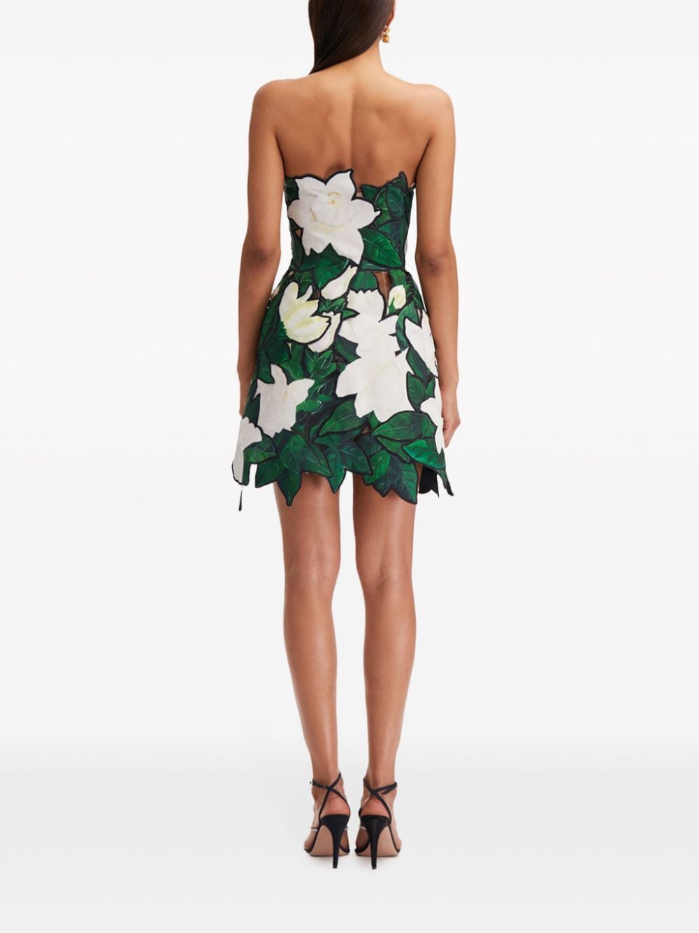 Oscar de la Renta Gardenia mini-jurk met borduurwerk Wit