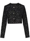 Oscar de la Renta Eyelash fil-coupé cropped jacket - Black