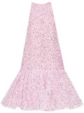 Oscar de la Renta Eyelash fil-coupé flared dress - Pink