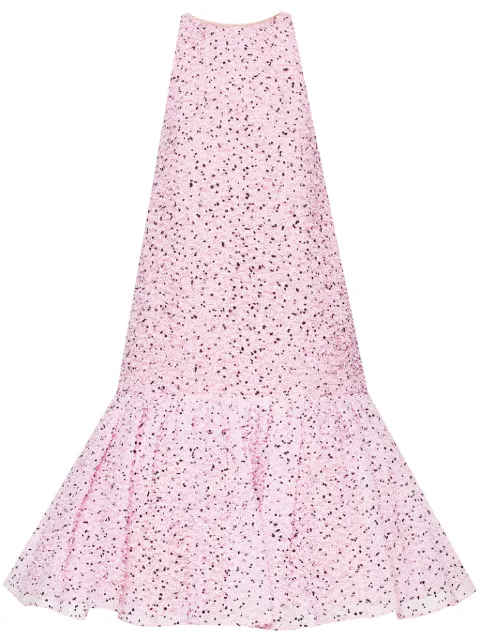 Oscar de la Renta Eyelash fil-coupé flared dress