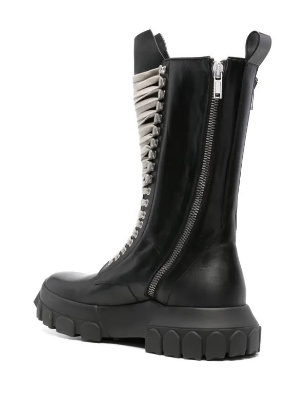 Rick Owens Army Tractor Leather Boots Black FARFETCH AU