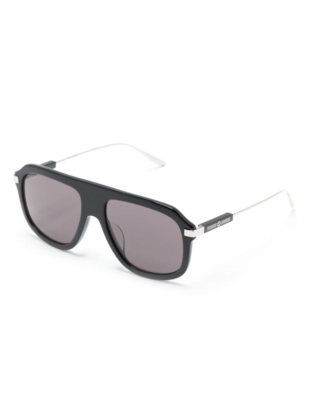 Shop Gucci Pilot-frame Acetate Sunglasses In Black