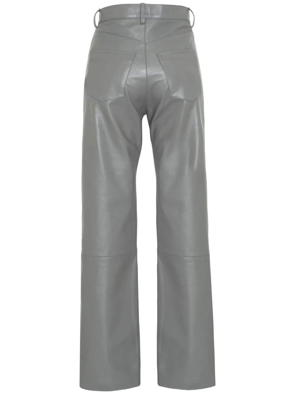DANCASSAB Ruth leren straight broek Grijs