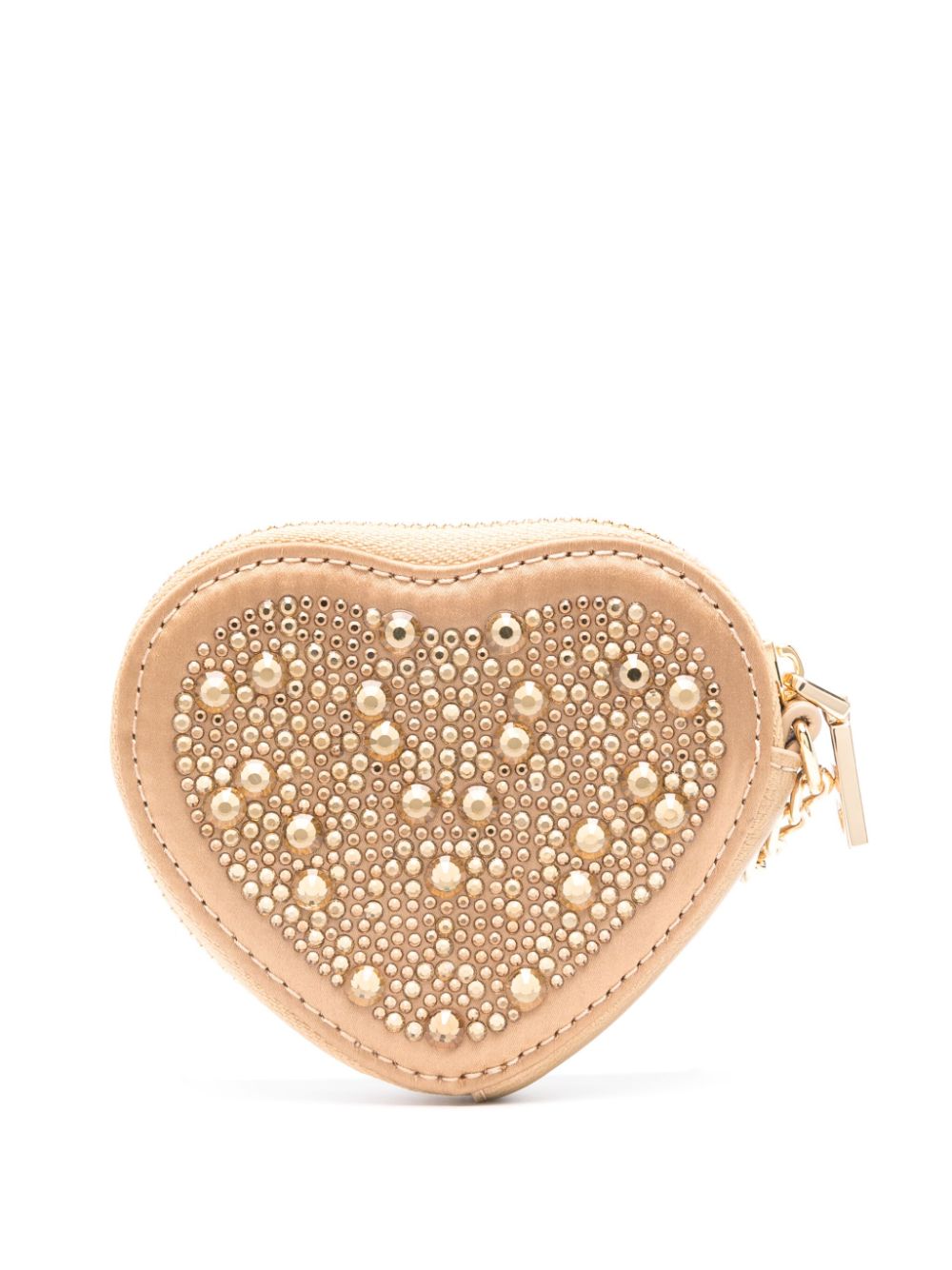 Shop Love Moschino Logo-plaque Heart-shape Wallet In Gold