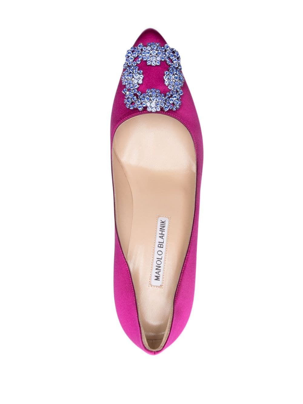 Shop Manolo Blahnik Hangisi 90mm Satin Pumps In Purple