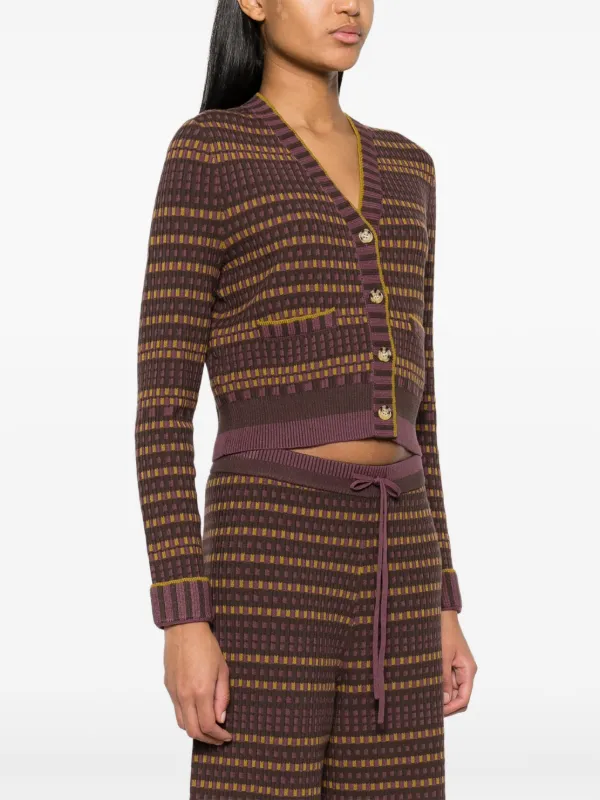DVF Diane Von Furstenberg Gilda patterned-jacquard Cardigan