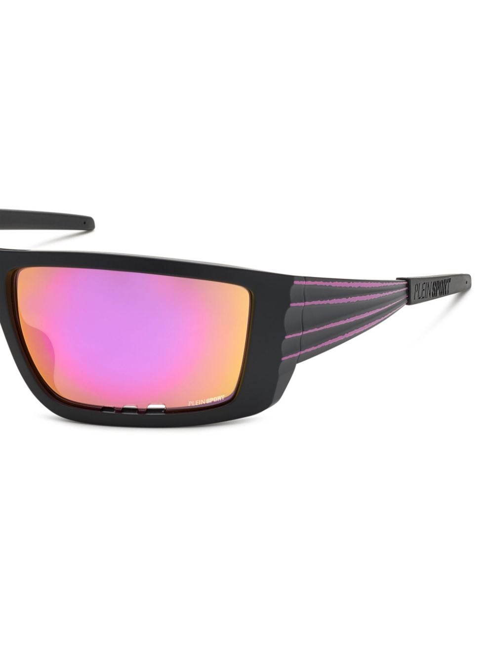 Plein Sport Fierless zonnebril met rechthoekig montuur Zwart