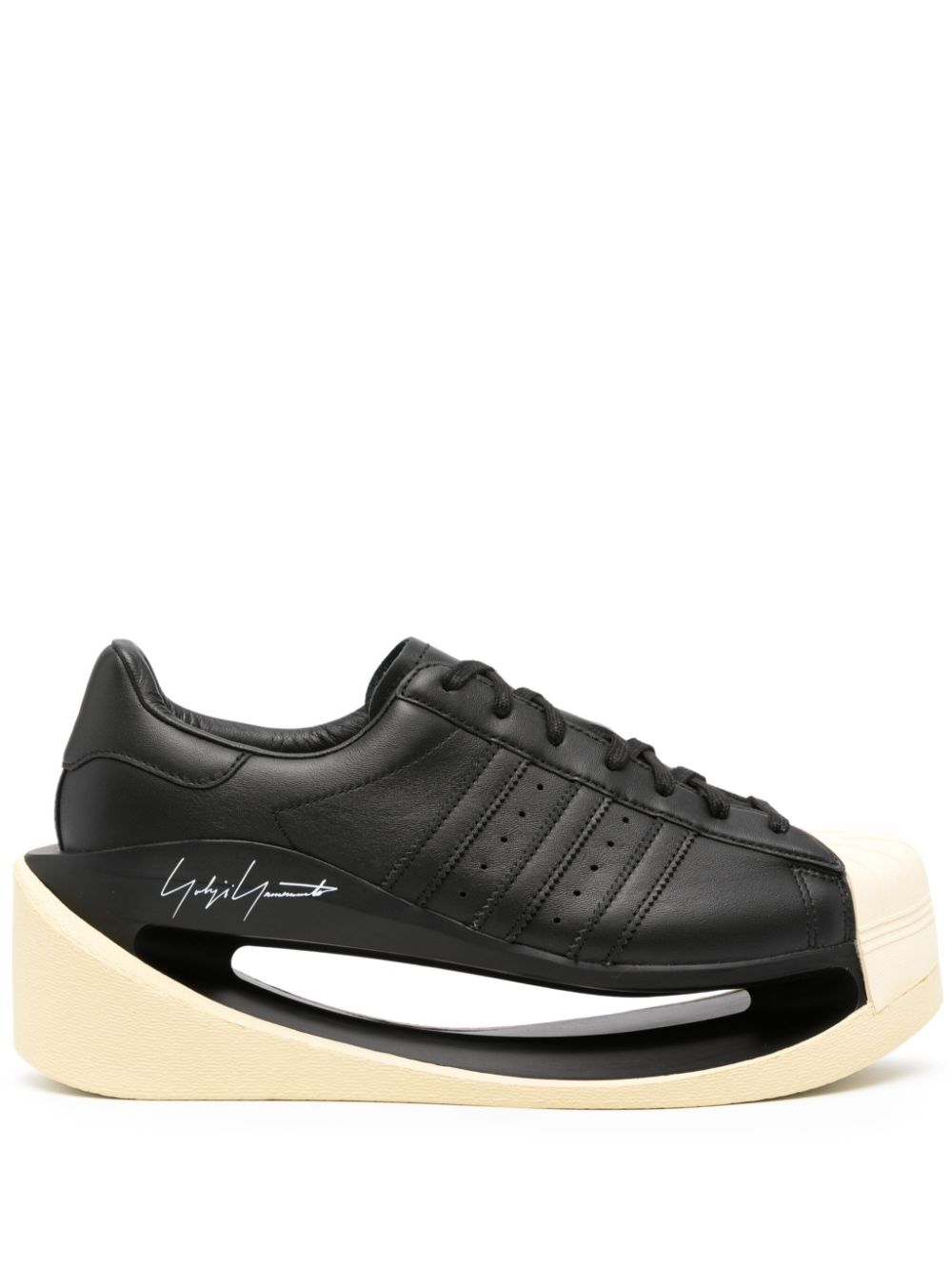 Y-3 Cut-out Lace-up Trainers In Black