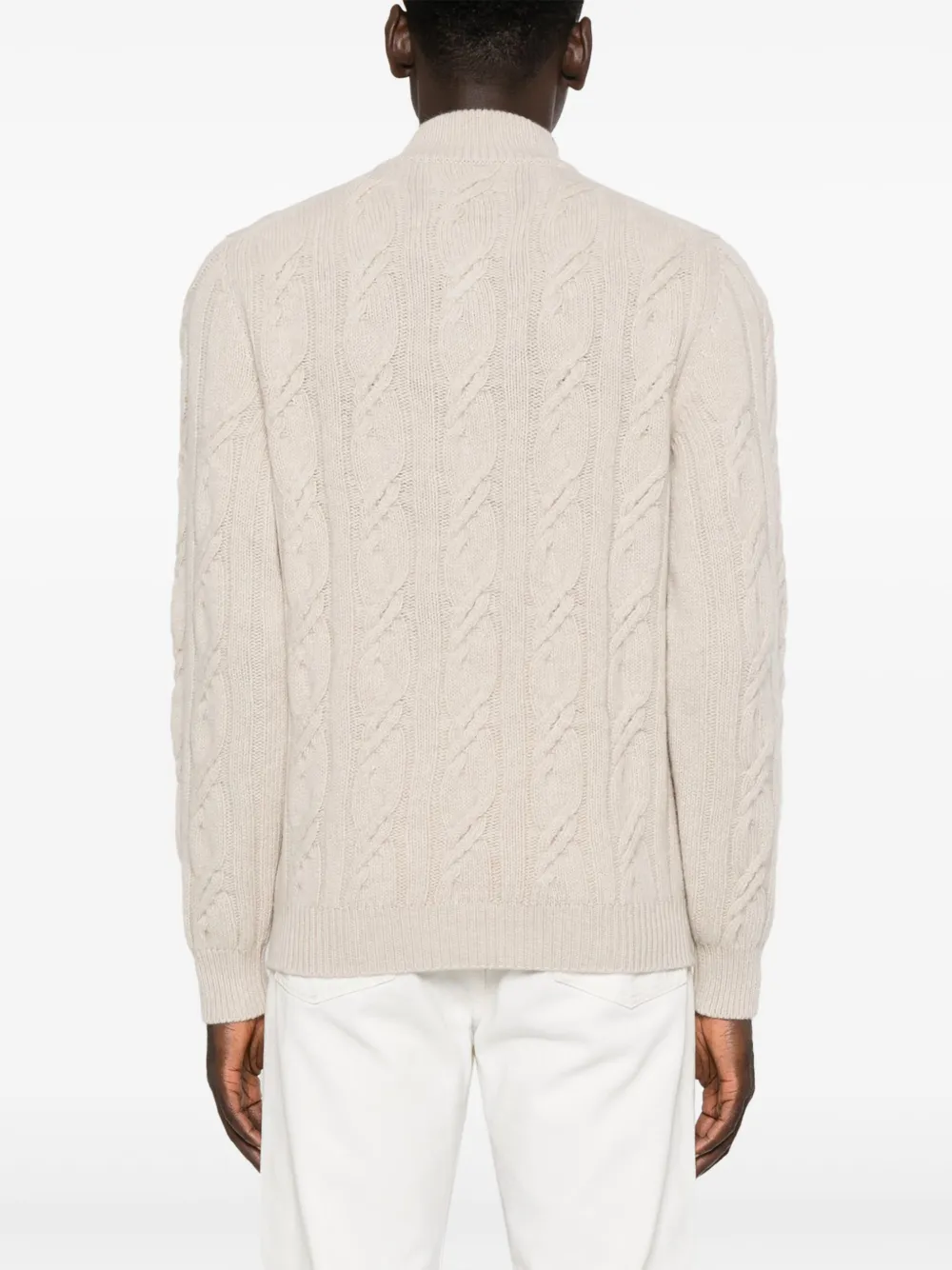 Shop Fedeli Chunky-knit Wool-blend Jumper In Neutrals