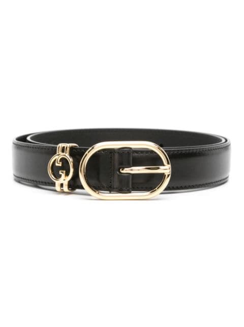Gucci Interlocking G-plaque leather belt
