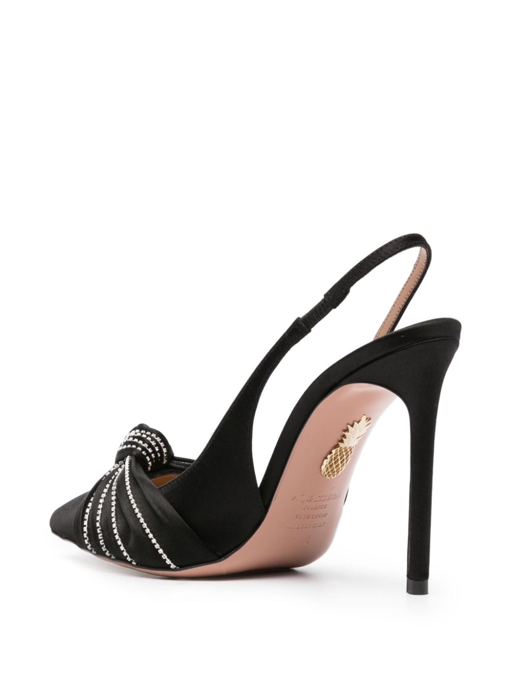 Shop Aquazzura Atelier 105 Satin-finish Pumps In Black