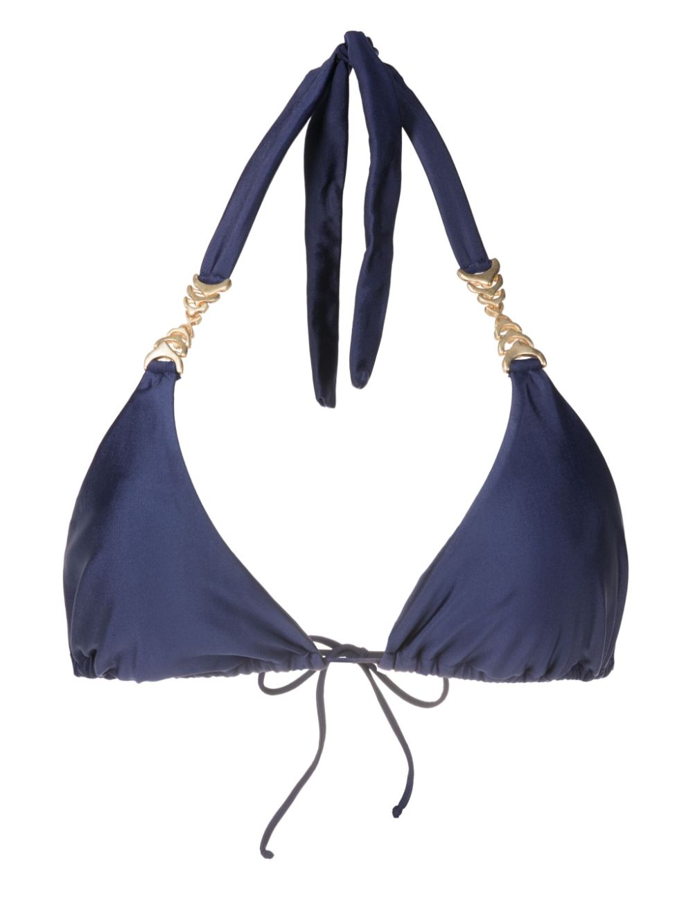 Lenny Niemeyer chain-link detailing triangle-shape bikini top - Blue