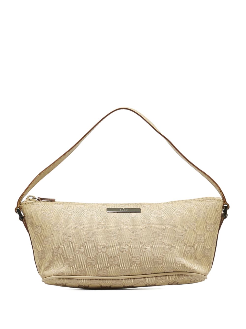 Gucci Beige/Brown GG Canvas and Leather Boat Pochette Bag Gucci