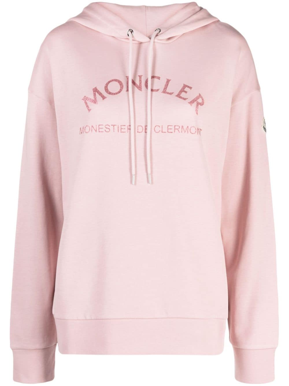 Moncler Hoodie met glitter logo Roze