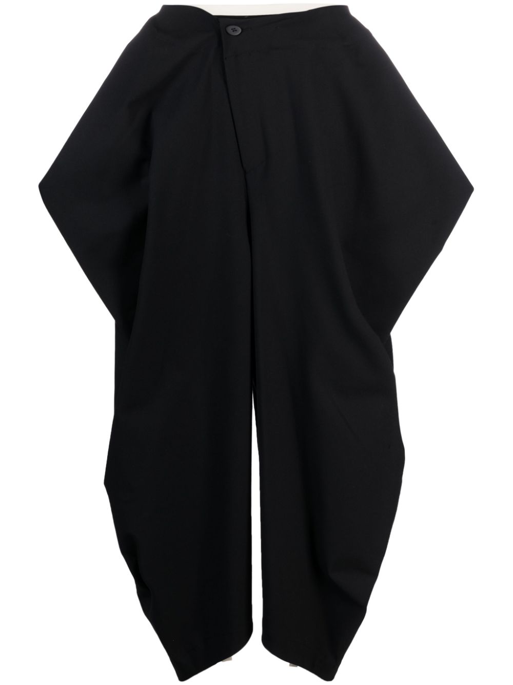 Shop Issey Miyake Assembled Contrast-trim Tapered Trousers In Black