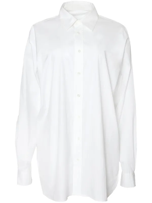Carolina Herrera Camisa Con Botones y Cuello De Pico Blanco FARFETCH EC