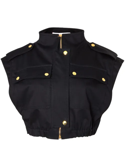 Gilet crop à poches multiples - Carolina Herrera - Modalova