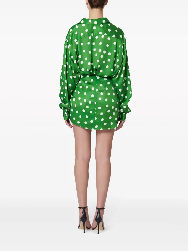 Carolina Herrera polka-dot Print Ruched Skirt | Green | FARFETCH