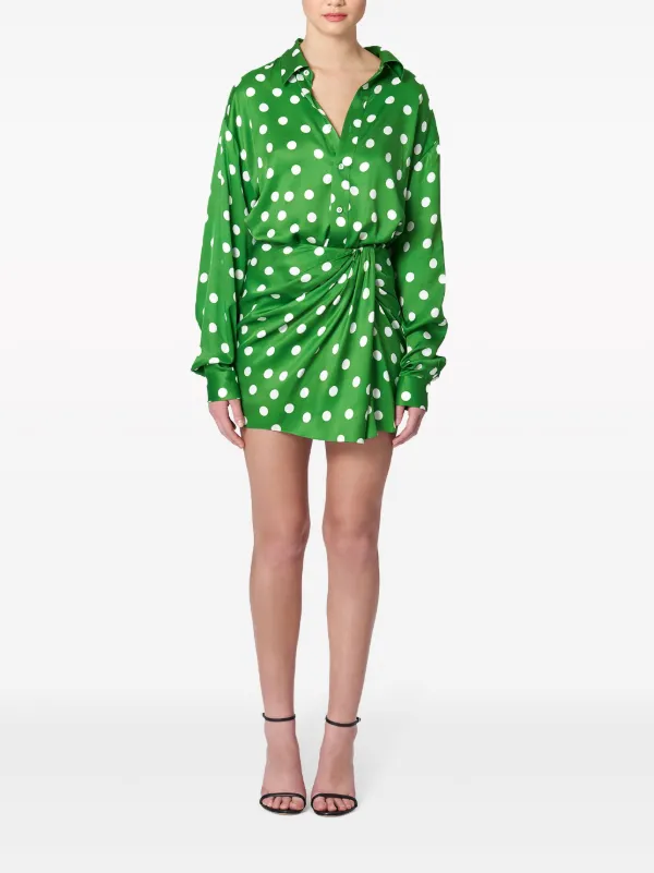 Carolina Herrera polka-dot Print Ruched Skirt | Green | FARFETCH