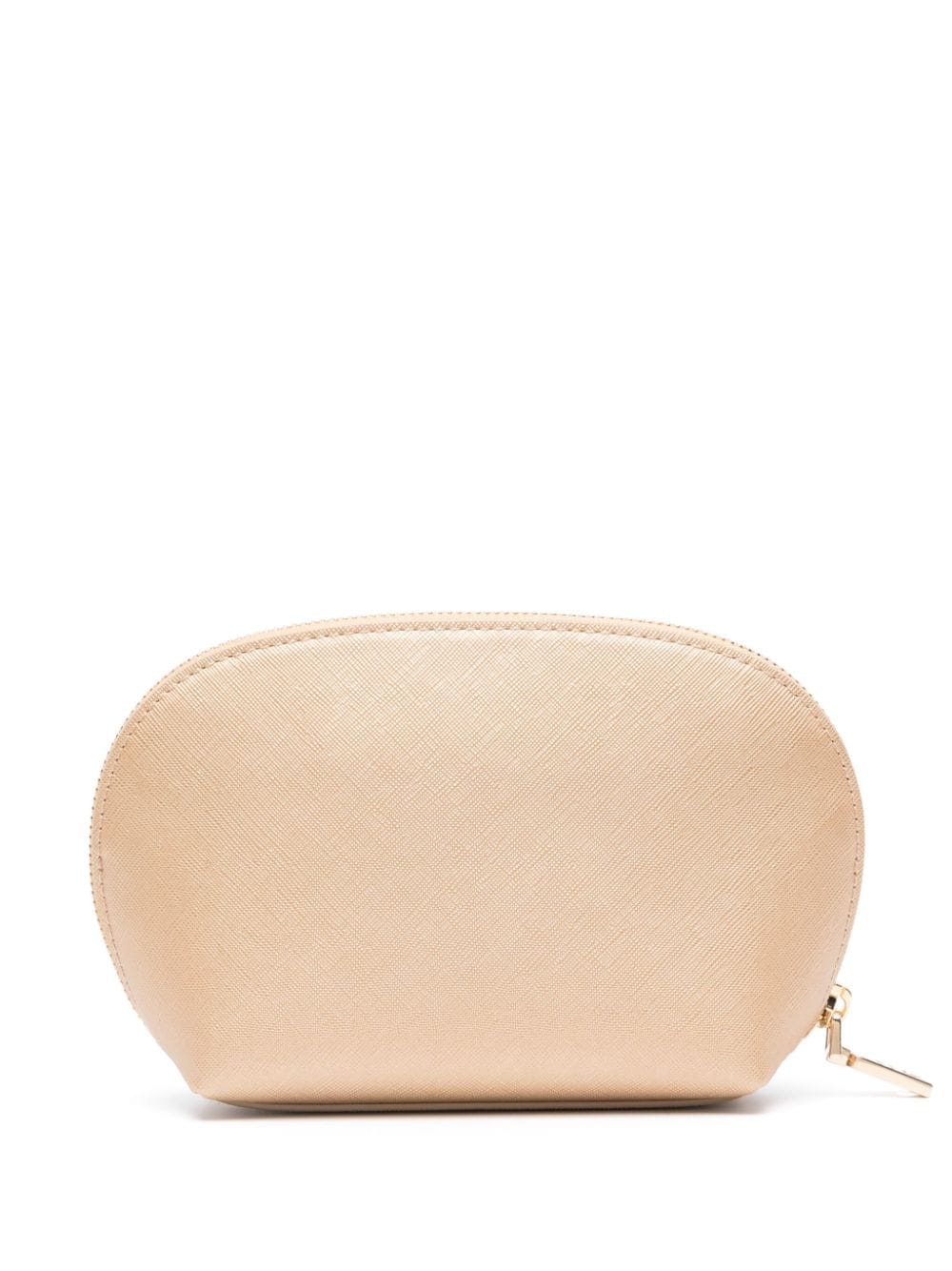 Shop Love Moschino Logo-plaque Zipped Make Up Bag In Gold