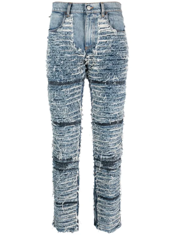 Men's Flared Stacked Jeans - contemporary luxury streetwear - The