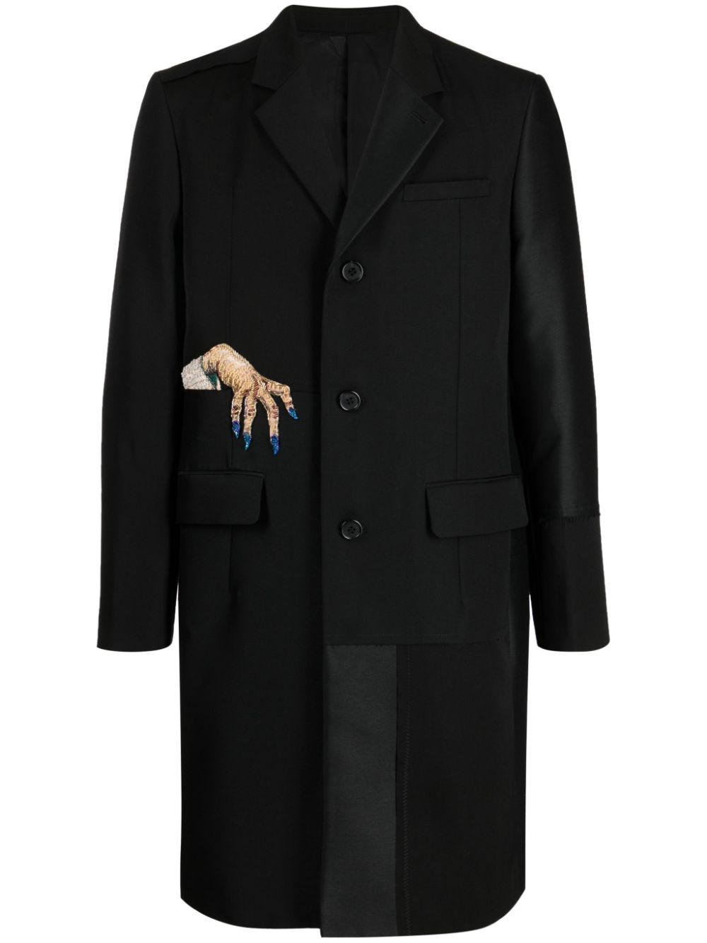 UNDERCOVER BEAD-EMBELLISHED SINGLE-BREASTED COAT