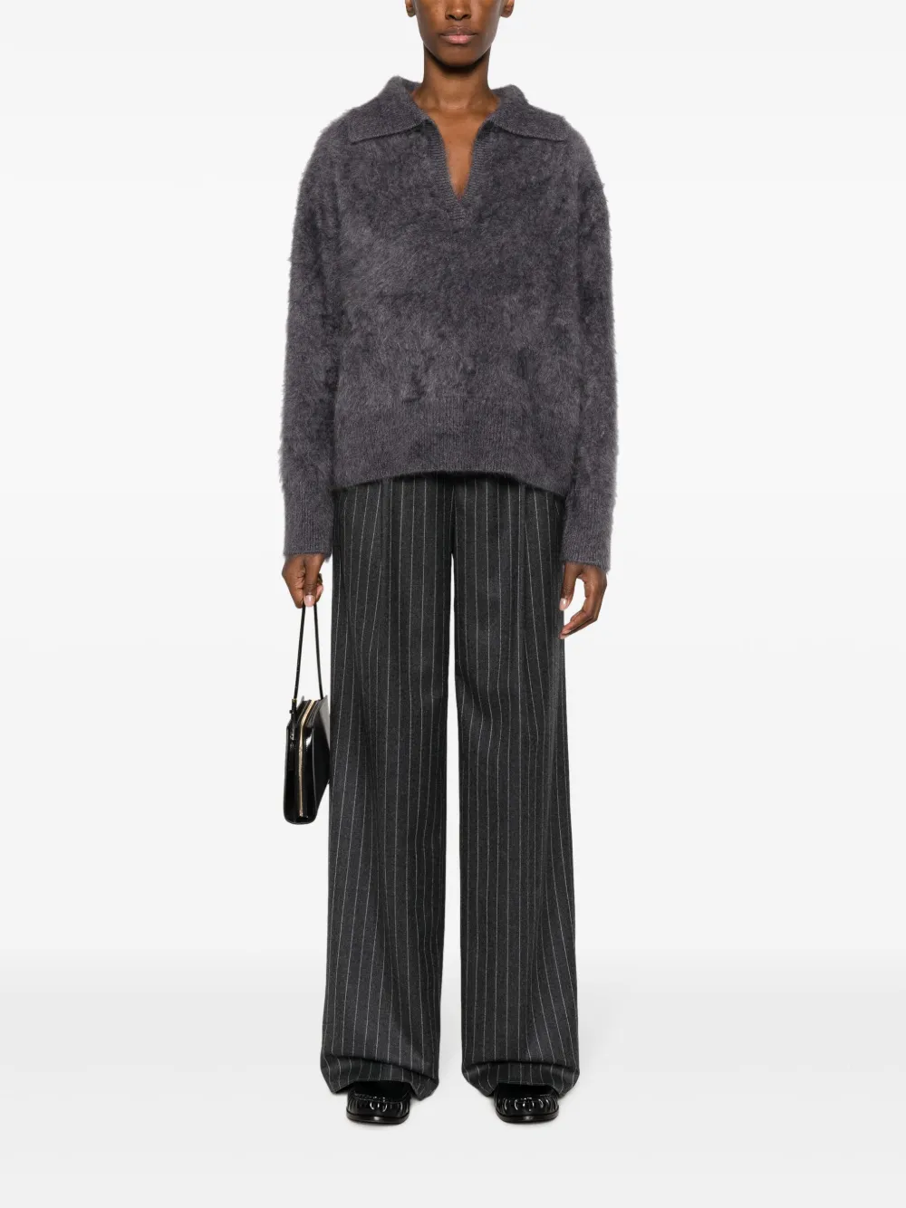 Tagliatore pinstriped wide-leg tailored trousers - Grijs