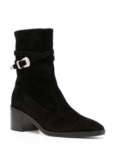 pointed-toe suede ankle boots