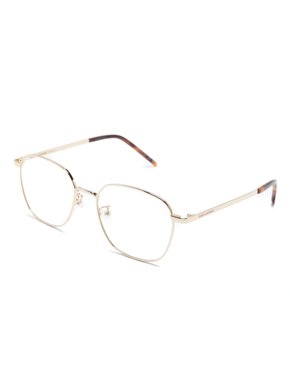 Saint Laurent Eyewear logo-engraved square-frame glasses - Goud