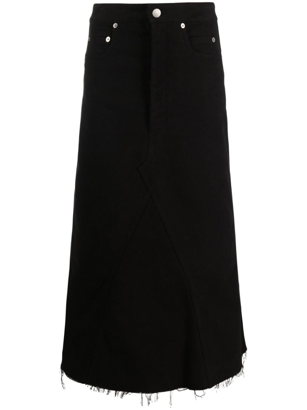 Rick Owens Denim midi-rok Zwart