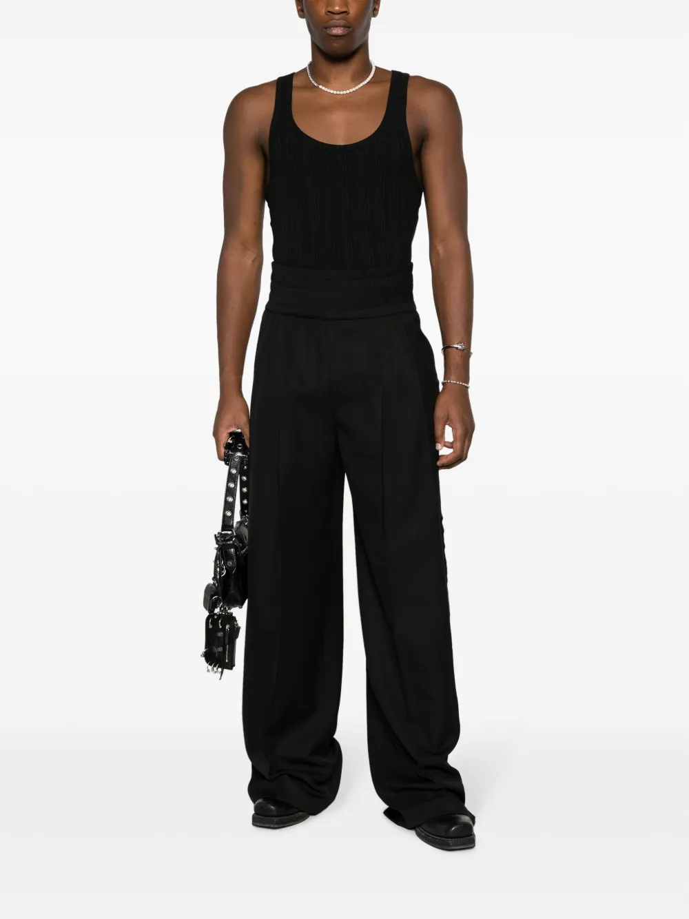 LGN LOUIS GABRIEL NOUCHI high-waisted wide-leg trousers - Zwart