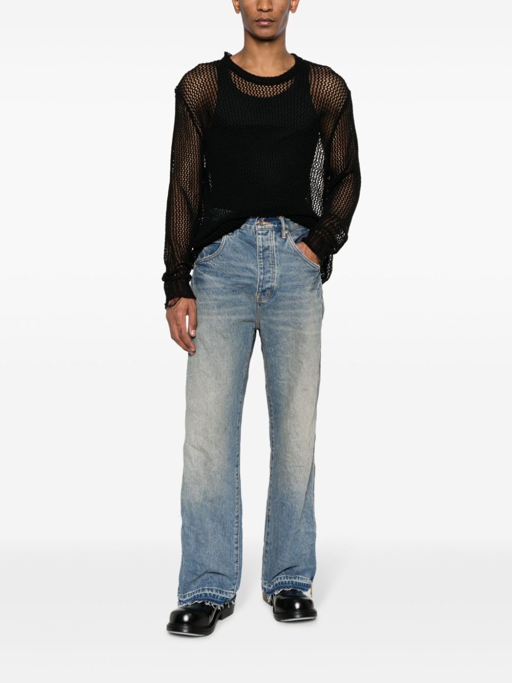 Purple Brand P018 zip-embellished wide-leg Jeans - Farfetch