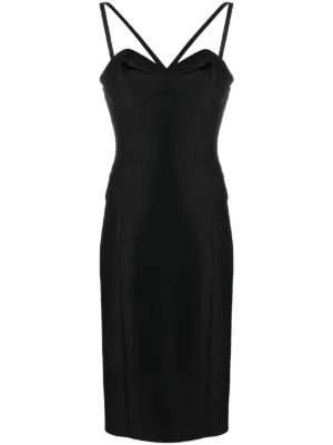 versace black corset dress Versace Medusa-strap corset-style Dress | Black