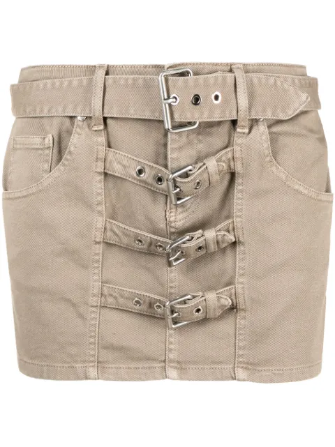 Blumarine buckle-embellished denim miniskirt