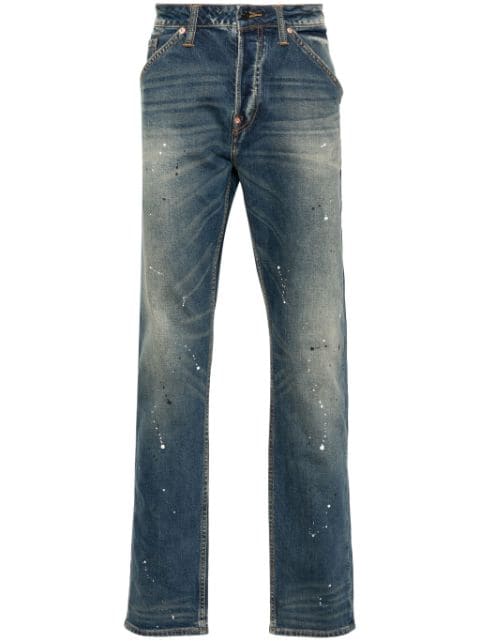 EVISU Graffiti Daicock-print straight-leg jeans