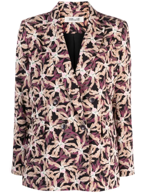 DVF Diane von Furstenberg Gloria floral-pattern double-breasted blazer