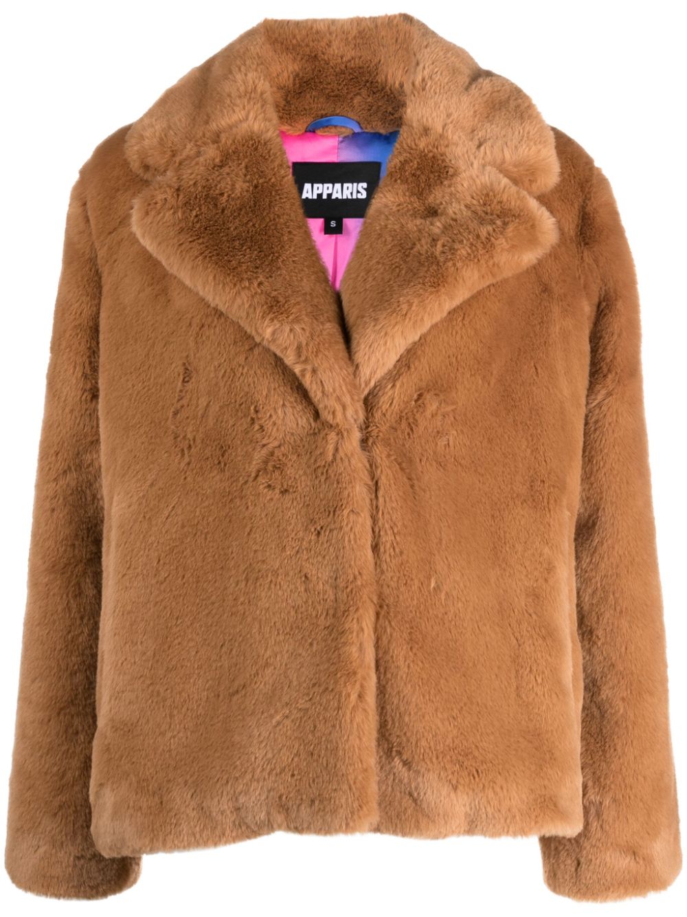 APPARIS SINGLE-BREASTED FAUX-SHEARLING JACKET