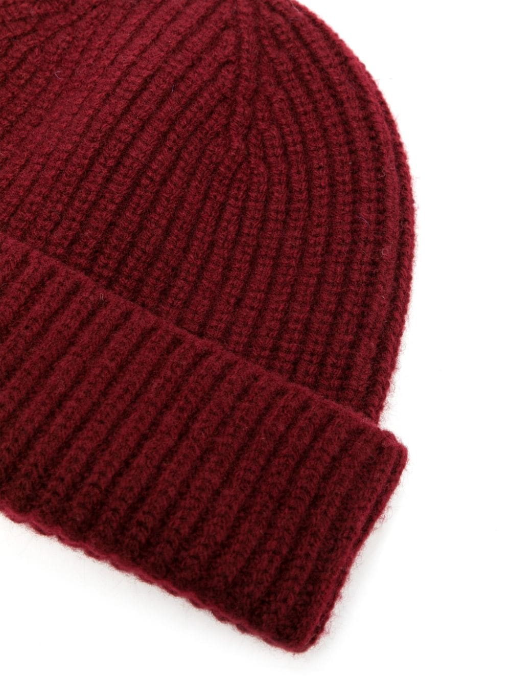 Shop Pringle Of Scotland Ribbed-knit Turn-up Brim Beanie In Red