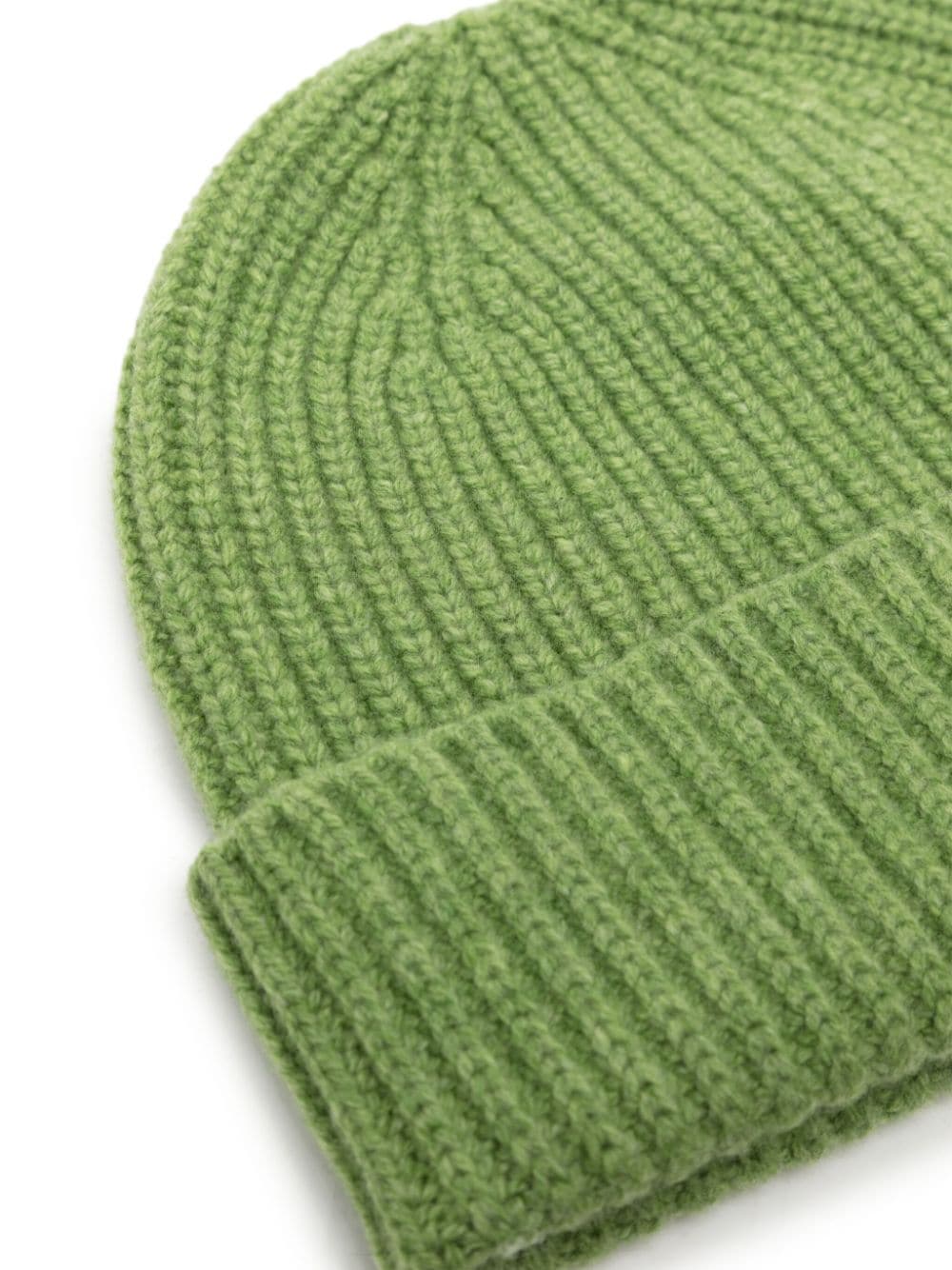 Shop Pringle Of Scotland Ribbed-knit Turn-up Brim Beanie In Green