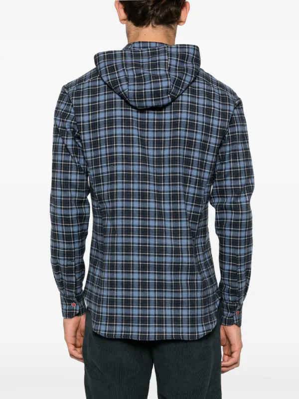 Mens plaid 2024 shirt with hood