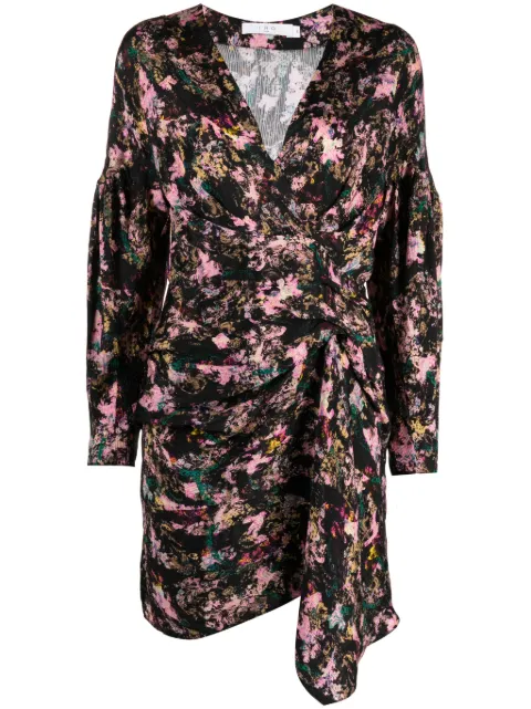 IRO vestido estampado con detalle fruncido