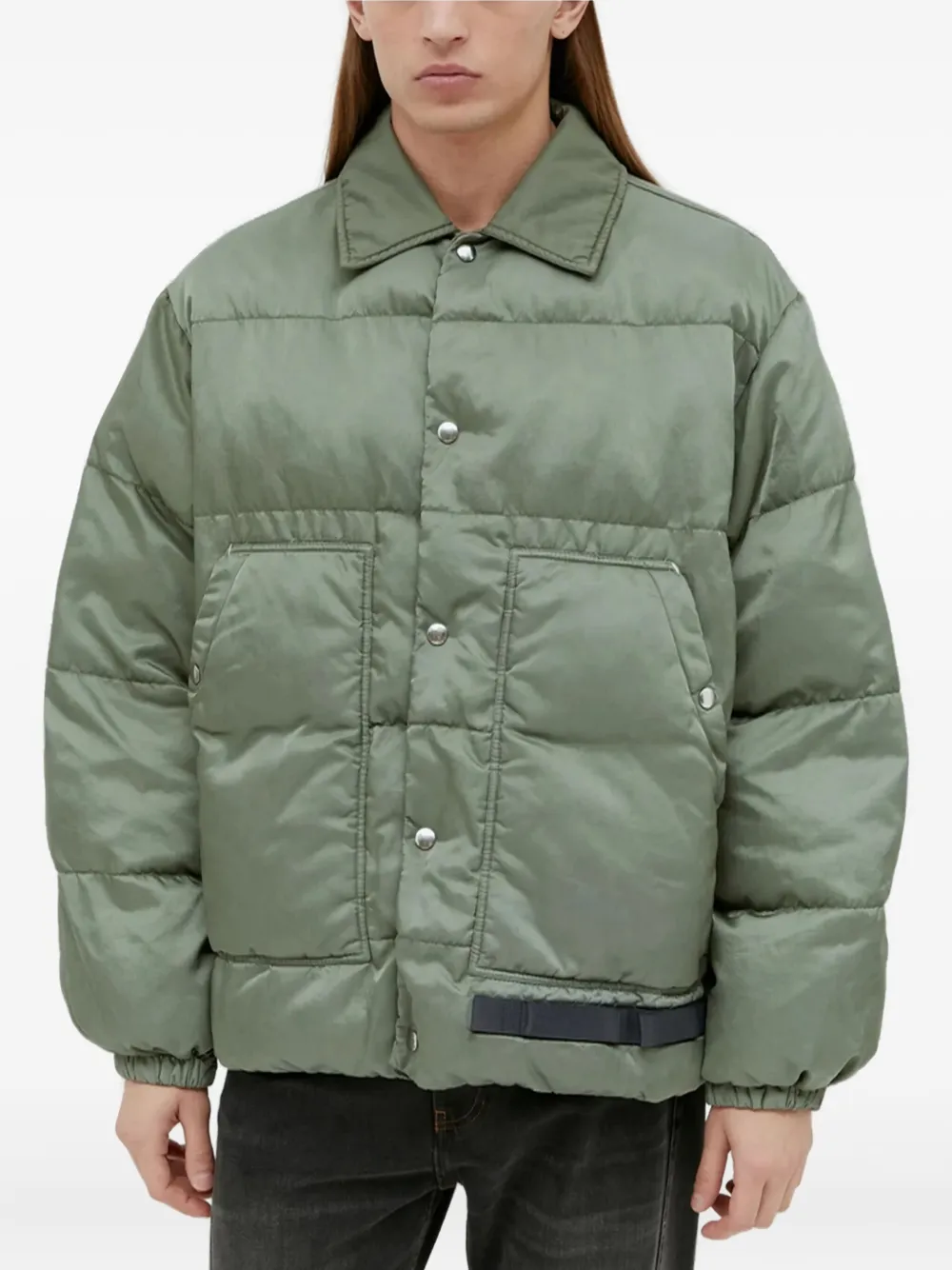 OAMC quilted snap-fastening jacket | Green | Image 1