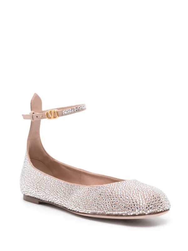 Valentino Garavani crystal-embellished Leather Ballerina