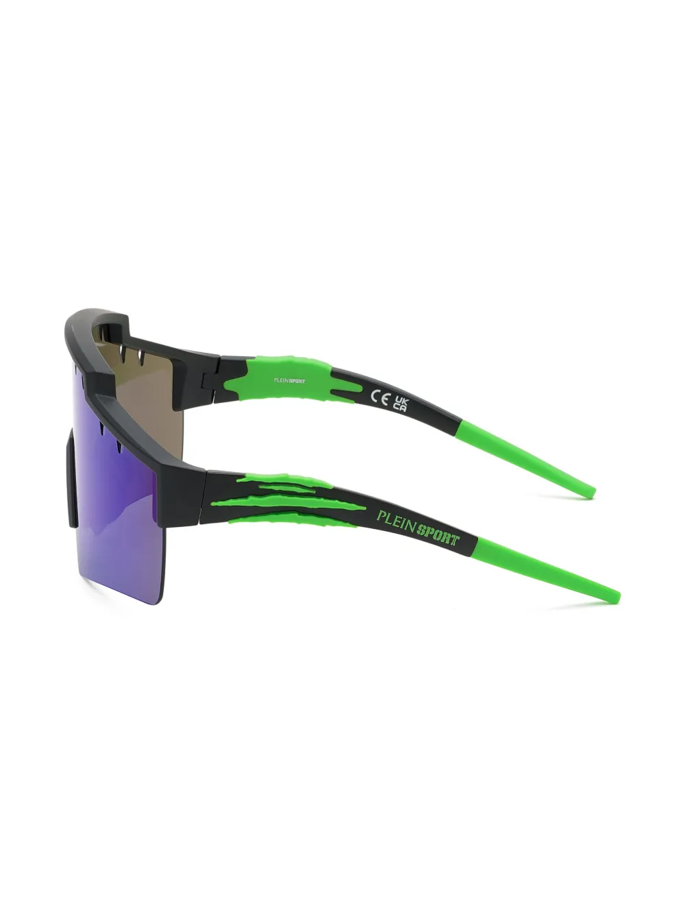 Plein Sport Shield-frame Mirrored Sunglasses In Blue