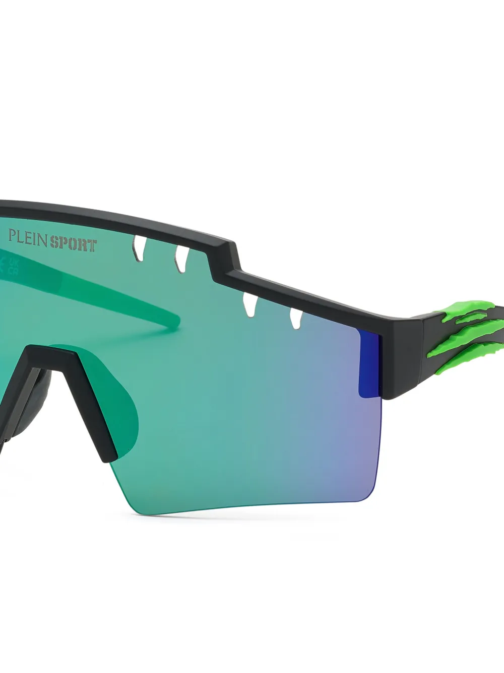 Plein Sport Shield-frame Mirrored Sunglasses In Blue