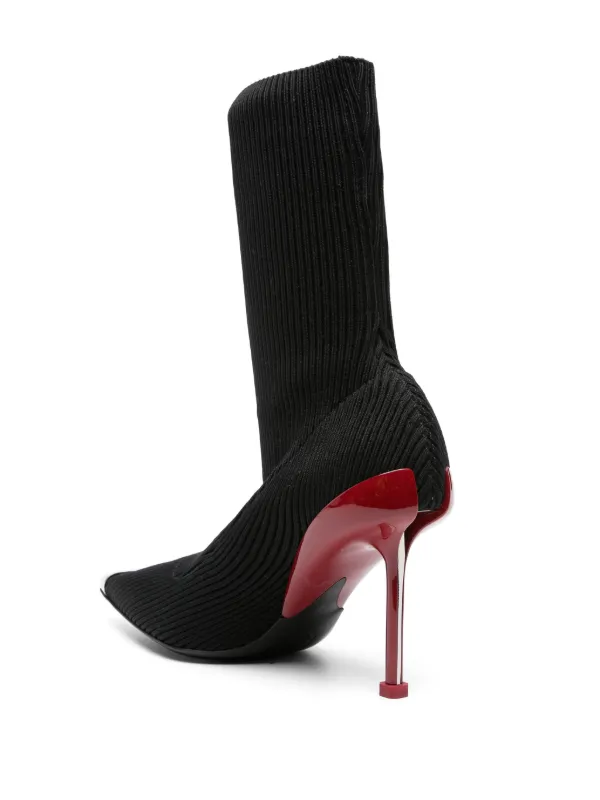alexander mcqueen Shard アンクルブーツ ニット ブラック 黒 16053610_40063914_1000.jpg