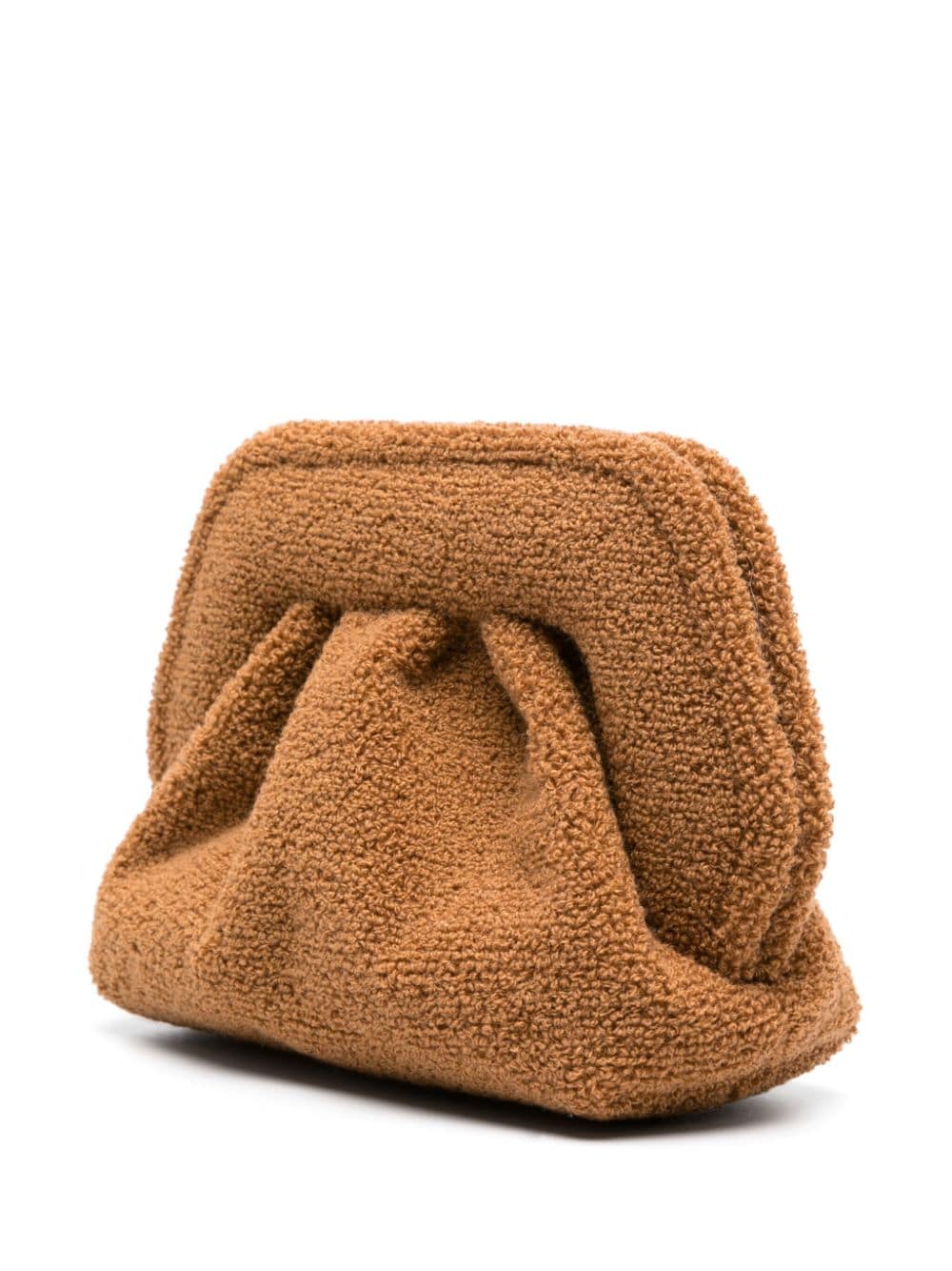 Shop Themoirè Bios Fleece-texture Clutch Bag In Brown