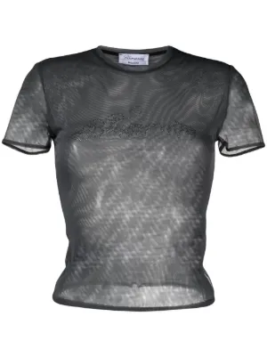 Tシャツ・カットソー BLUMARINE BLACK VISCOSE TOP t_shirt_oversize_con_ricamo_bl