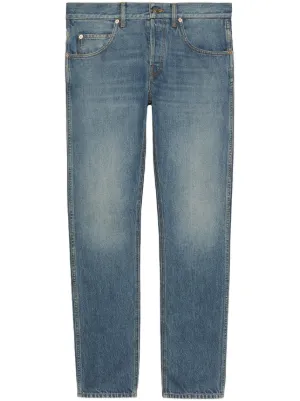 Gucci Distressed Slim-fit Jeans in White for Men