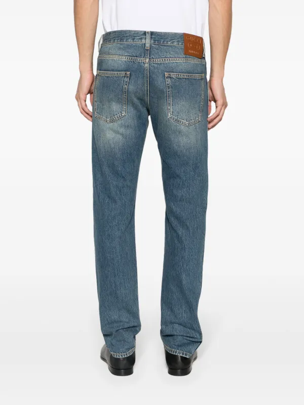 Horsebit logo tapered jeans